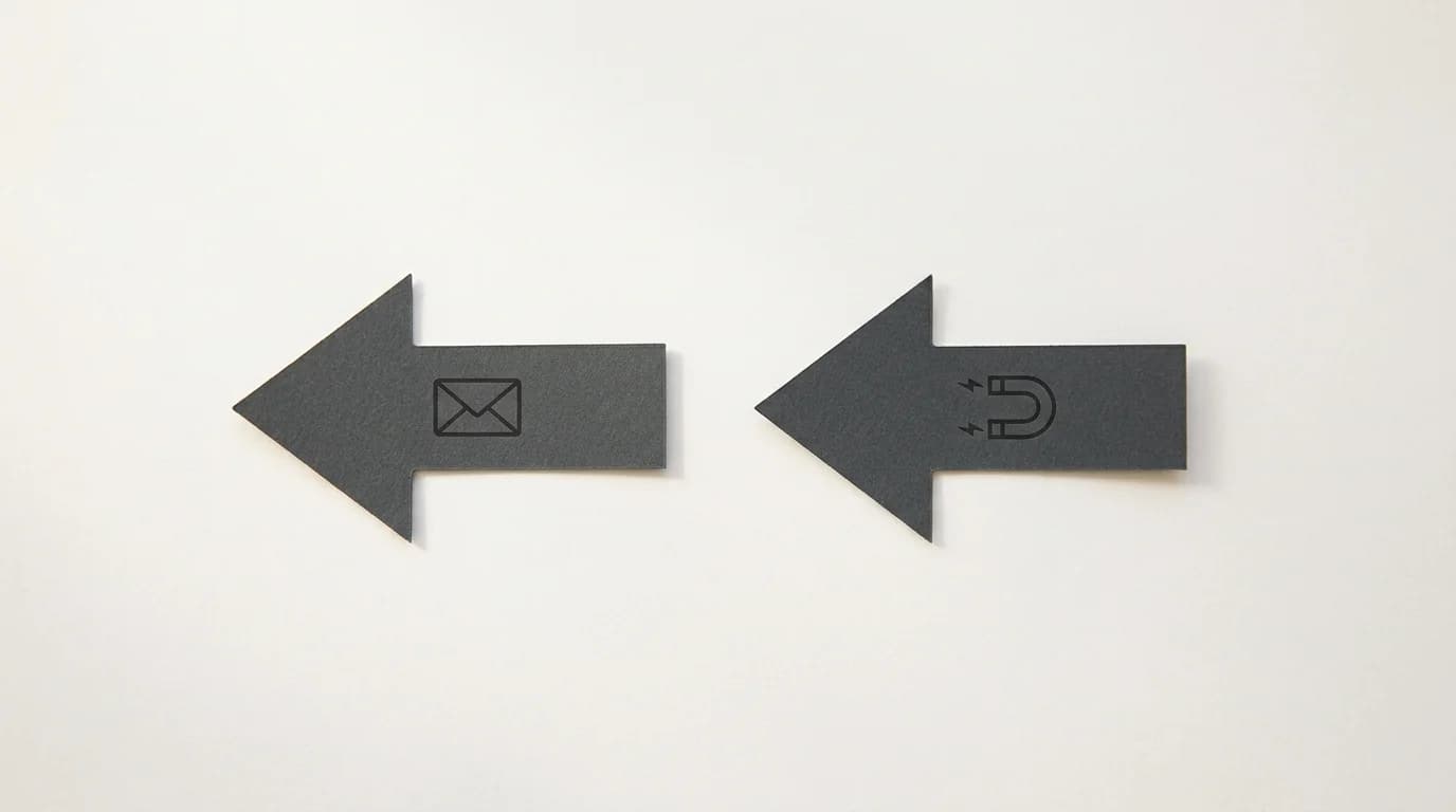 Schéma outbound et inbound prospection digitale B2B
